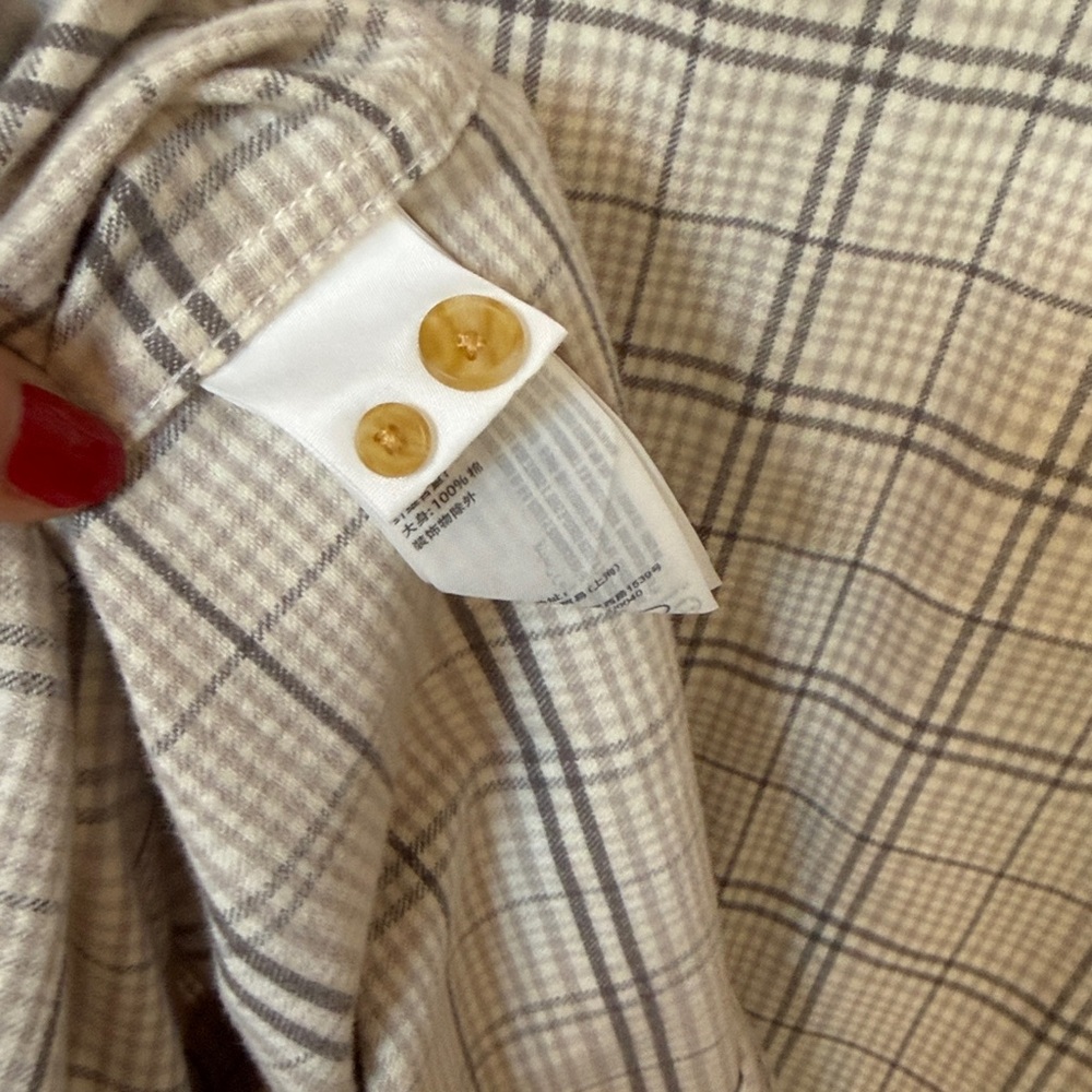 Abercrombie & Fitch 100% Cotton Soft A&F Flannel Button Down Shirt - L TALL - Picture 6 of 7